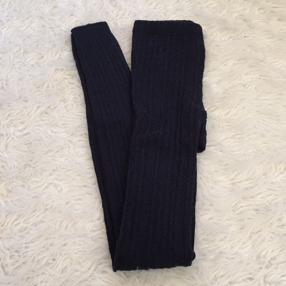 NWOT Navy Knit Footless Tights
